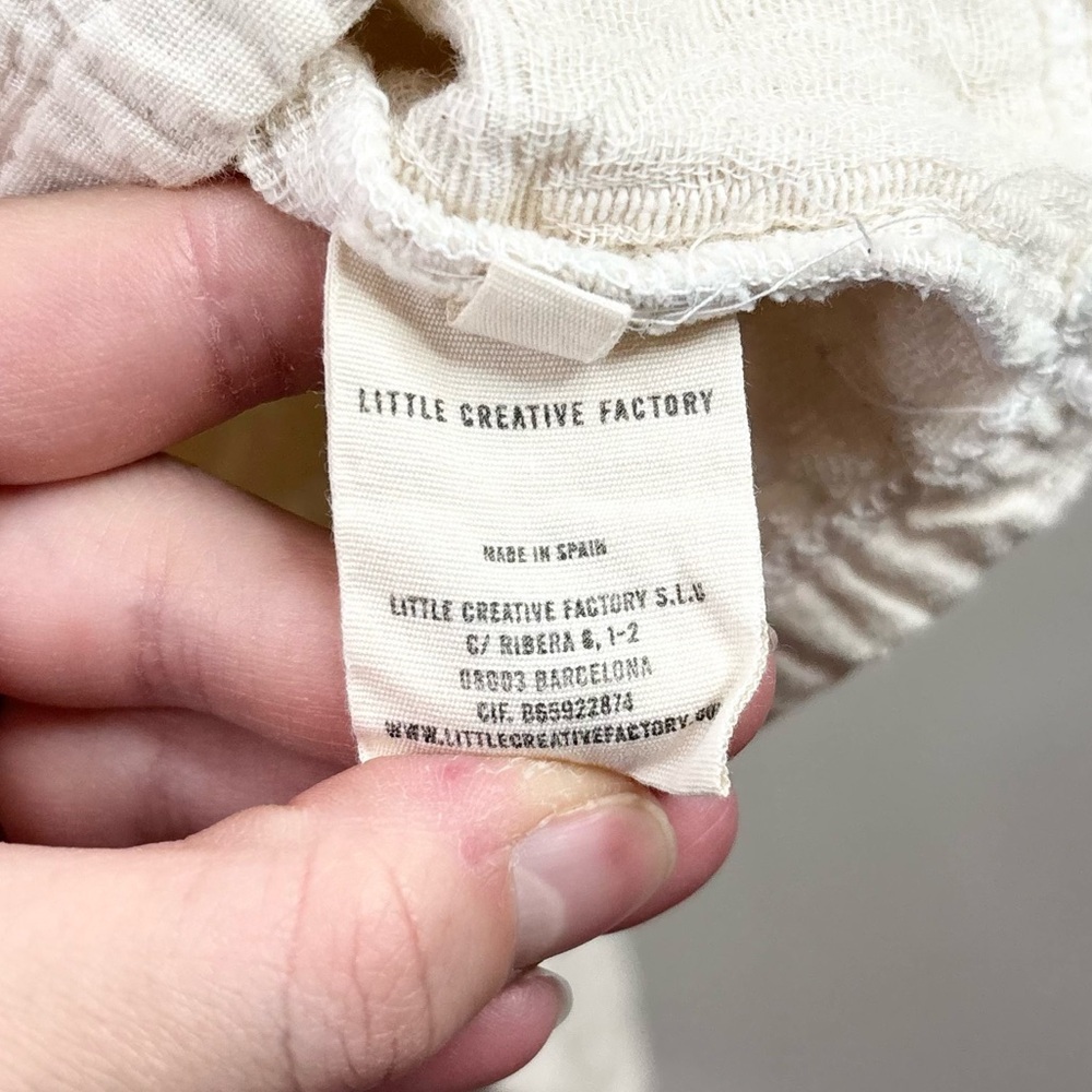 Little Creative Factory cotton quilted frayed blouse top spell out logo size XS - Picture 4 of 7